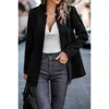 Truedames Solid Pocket Long Sleeve Elegant Wool Coat In Gray