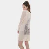 Truedames Solid Portrait Print On Back Cardigan In White