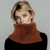 Truedames Solid Ribbed Knit Snood Scarf In Brown