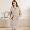 Truedames Solid Robe With Pockets And Belt In Brown