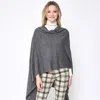 Truedames Solid Scarf Poncho In Gray