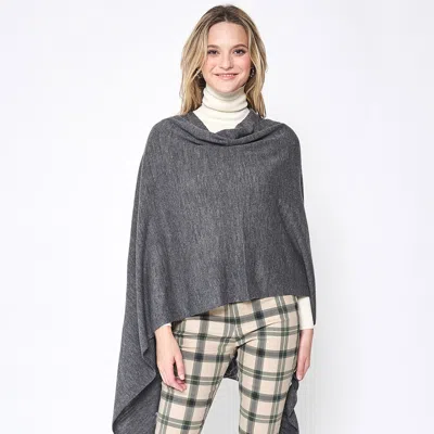Truedames Solid Scarf Poncho In Gray