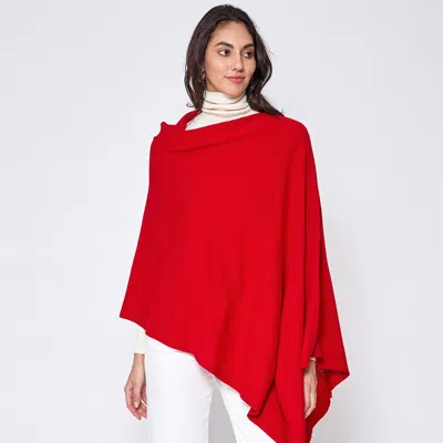 Truedames Solid Scarf Poncho In Red