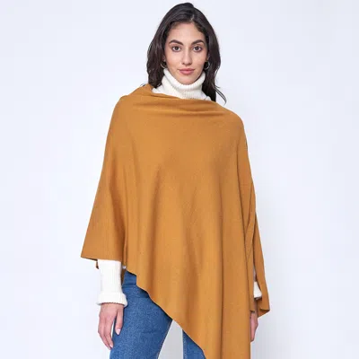 Truedames Solid Scarf Poncho In Yellow