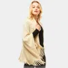 Truedames Solid Shrug Fringe Cardigan In Multi