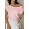Truedames Solid Sleeveless Knit Loose Fit Vest In Pink