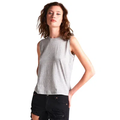 Truedames Solid Sleeveless Round Neck Basic Tank Top In Gray
