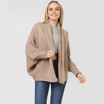 Truedames Solid Sweater Open Cardigan In Gray