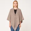 Truedames Solid Triangle Poncho / Scarf In Brown