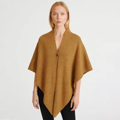 Truedames Solid Triangle Poncho / Scarf In Brown