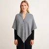 Truedames Solid Triangle Poncho / Scarf In Gray