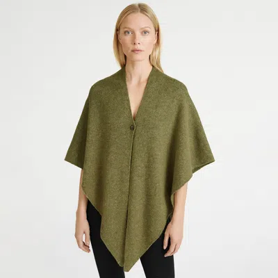 Truedames Solid Triangle Poncho / Scarf In Green