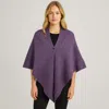 Truedames Solid Triangle Poncho / Scarf In Purple