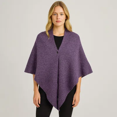 Truedames Solid Triangle Poncho / Scarf In Purple