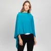 Truedames Solid Versatile Asymmetrical Poncho Wrap / Scarf In Blue