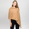 Truedames Solid Versatile Asymmetrical Poncho Wrap / Scarf In Brown