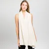 Truedames Solid Versatile Asymmetrical Poncho Wrap / Scarf In White