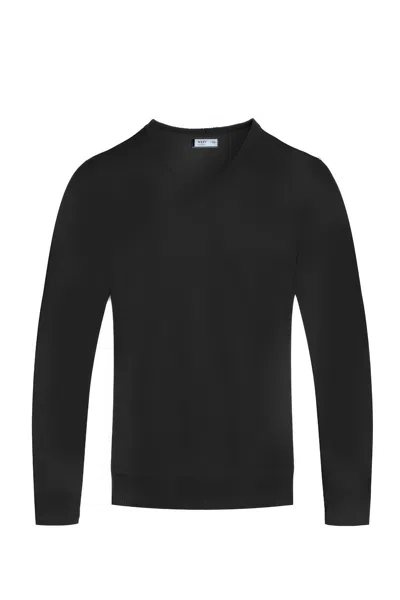 Truedames Solid V-neck Sweater In Black