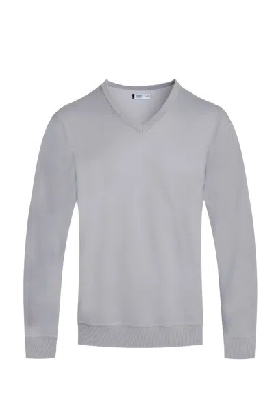 Truedames Solid V-neck Sweater In Grey