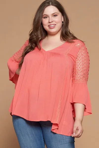 Truedames Solid Woven Babydoll Blouse In Pink