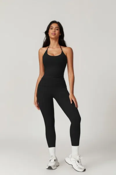 Truedames Solid Yoga Gym Fit High Ecastic Legging In Black