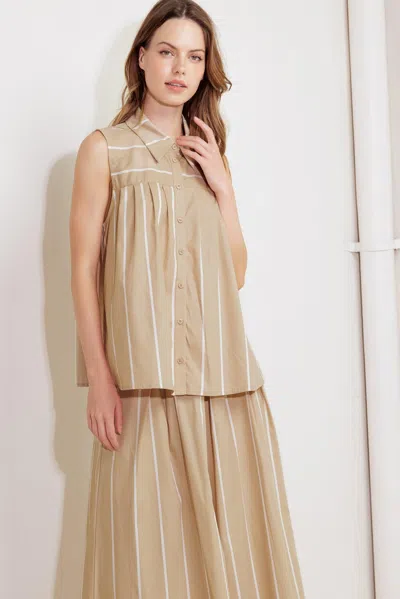 Truedames Somewhere To Be Woven Top In Brown