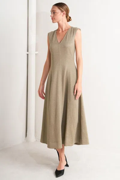 Truedames Sophisticated Simplicity Woven Knit Midi Dress In Burgundy