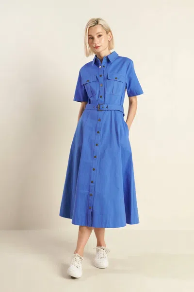 Truedames Soul On Fire Woven Midi Dress In Blue