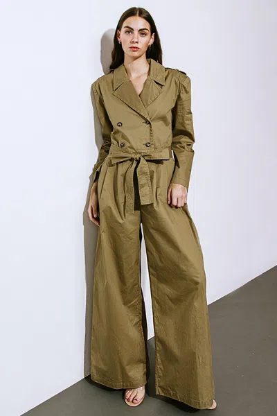 Truedames Sounds In My Mind Woven Jumpsuit In Green