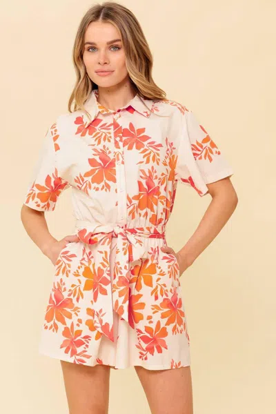 Truedames Southernmost Charm Woven Romper In White