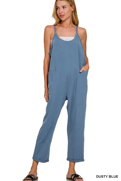 Truedames Spaghetti Strap Pocketed Jumpsuit In Blue