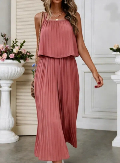 Truedames Spaghetti Strap Smocked Wide-leg Jumpsuit In Multi