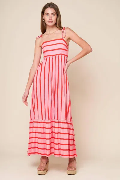 Truedames Speak Now Woven Midi Dress In Red