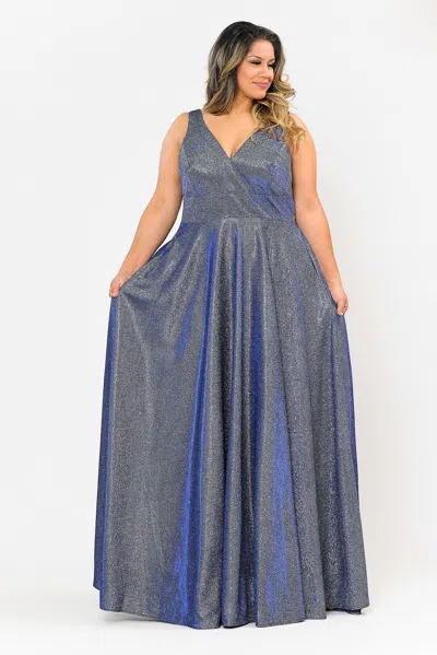 Truedames Special Occasion Plus Size Dress In Blue