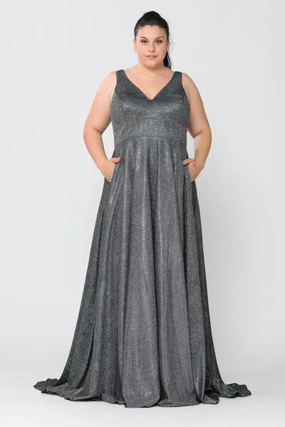 Truedames Special Occasion Plus Size Dress In Gray