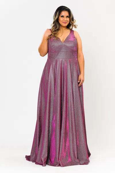 Truedames Special Occasion Plus Size Dress In Purple