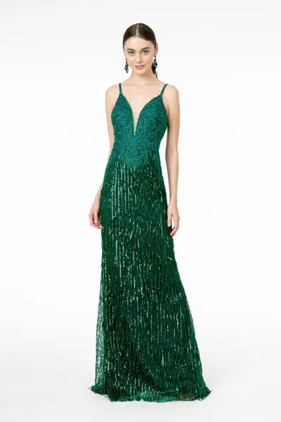 Truedames Special Occasion Sequined Dress In Green