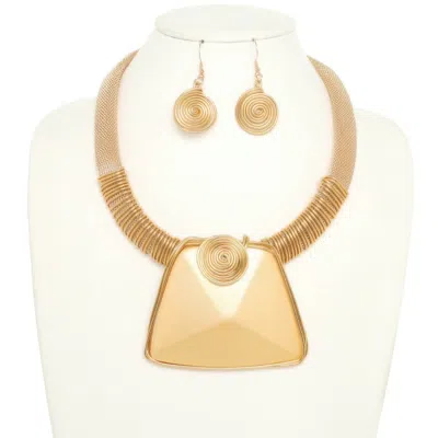 Truedames Spiral Stone Necklace Set In Gold