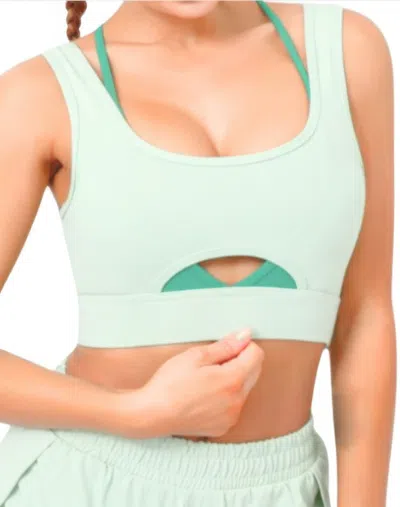 Truedames Sports Bra With Front Cut Out In Green