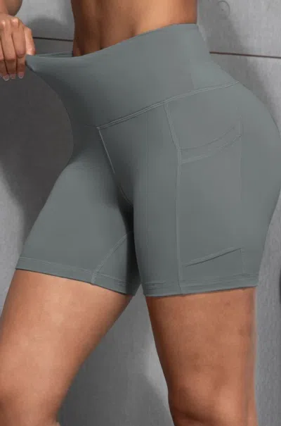 Truedames Sports Yoga Shorts With Pockets In Gray