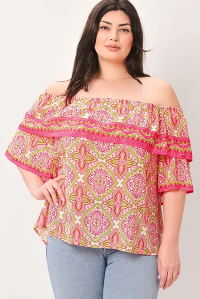 Truedames Spread Cheer Woven Top In Pink