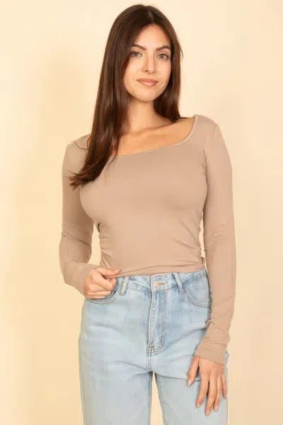 TRUEDAMES SQUARE NECK LONG SLEEVE TOP