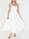 Truedames Square Neck Sleeveless Midi Dress In White