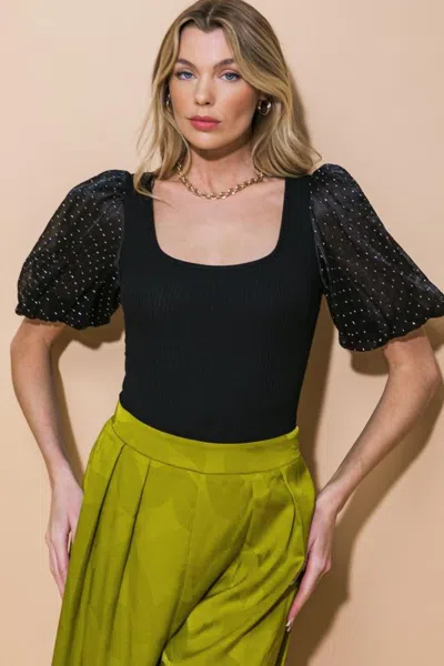 Truedames Starting Over Knit Bodysuit In Black