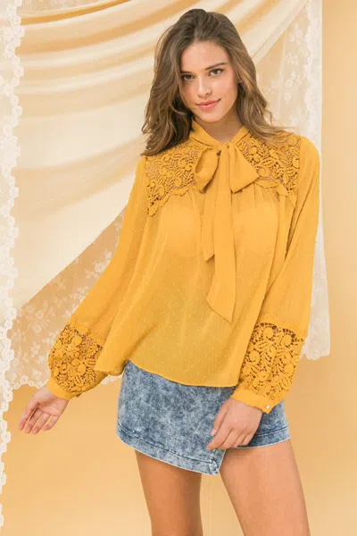 Truedames Stay Ahead Peasant Top In Yellow