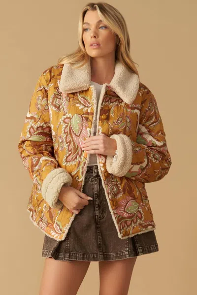Truedames Stay The Same Quilt Jacket In Brown