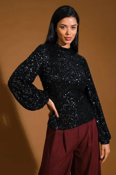 Truedames Stay The Same Sequin Top In Blue
