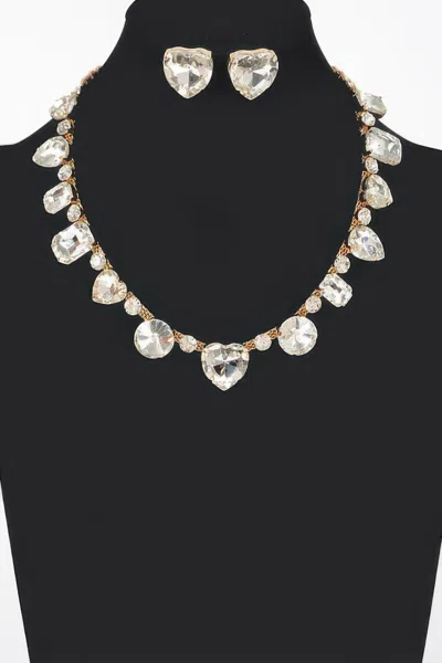 Truedames Stone Earring And Necklace Set In Gold