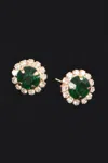 Truedames Stone Stud Earring In Green