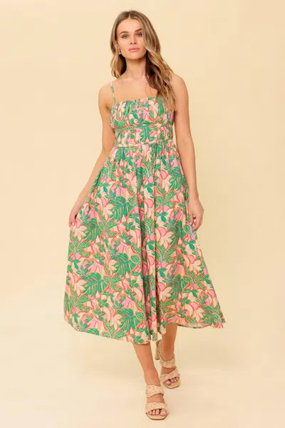 Truedames Storytelling Woven Midi Dress In Multi